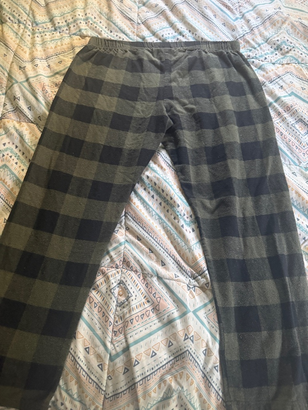 Olive Green & Black Buffalo Plaid Lounge Pants